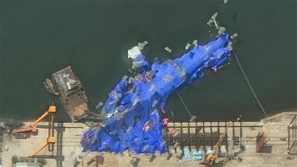 North Korea detains three over warship accident, state media says North Korea detains three over warship accident, state media says