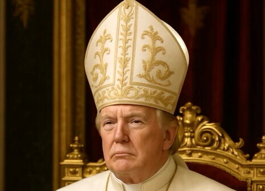 Trump criticised after posting AI image of himself as Pope